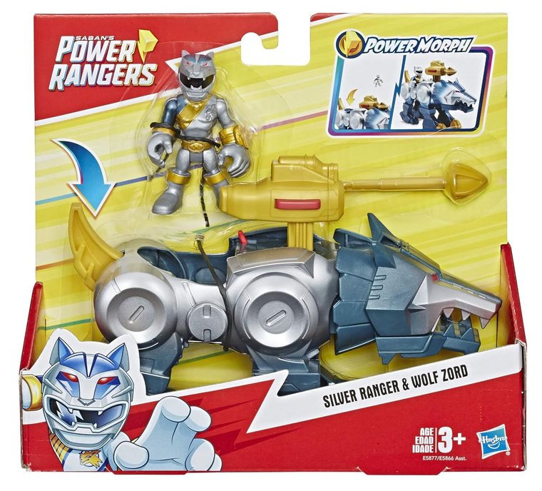 Power Rangers Silver Ranger & Wolf Zord view 2